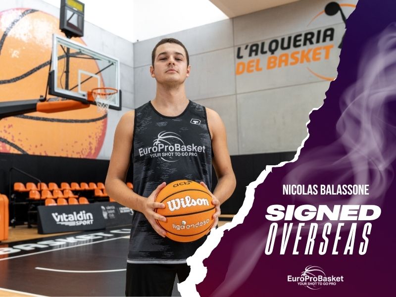 Italian shooting guard Nicolas Balassone training at L'Alqueria del Basket before signing a professional basketball contract in Norway